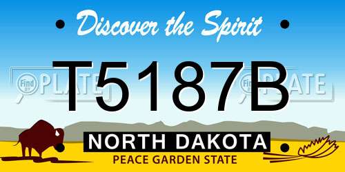 T5187B North Dakota License Plate