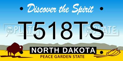 T518TS North Dakota License Plate