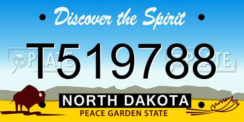 T519788 North Dakota License Plate