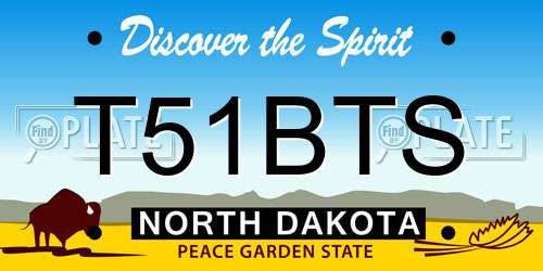 T51BTS North Dakota License Plate