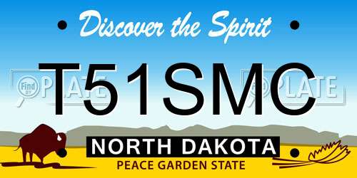 T51SMC North Dakota License Plate