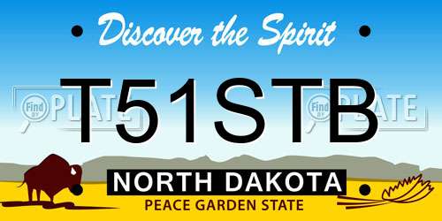 T51STB North Dakota License Plate