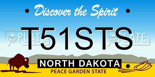 T51STS North Dakota License Plate