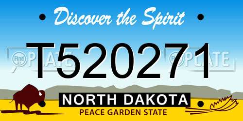 T520271 North Dakota License Plate