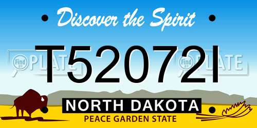 T52072I North Dakota License Plate