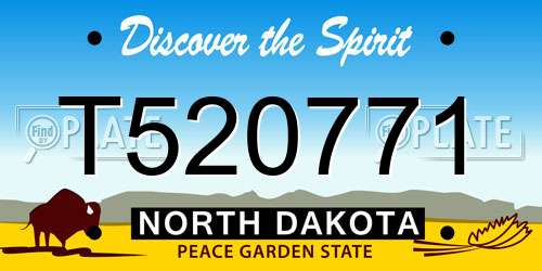 T520771 North Dakota License Plate