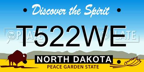 T522WE North Dakota License Plate