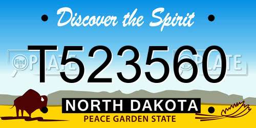 T523560 North Dakota License Plate