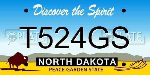 T524GS North Dakota License Plate