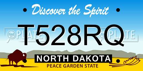 T528RQ North Dakota License Plate