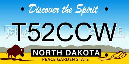T52CCW North Dakota License Plate