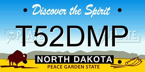 T52DMP North Dakota License Plate