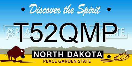 T52QMP North Dakota License Plate