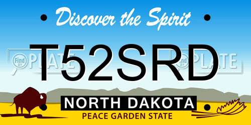 T52SRD North Dakota License Plate