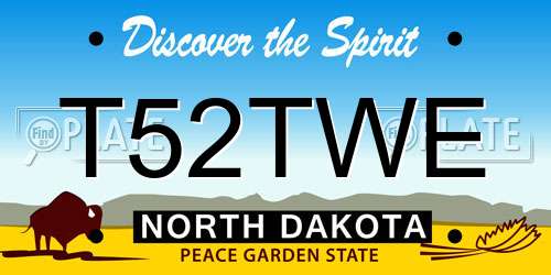 T52TWE North Dakota License Plate