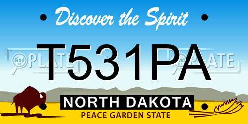 T531PA North Dakota License Plate