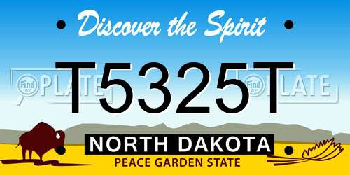 T5325T North Dakota License Plate