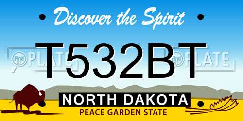 T532BT North Dakota License Plate