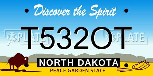 T532OT North Dakota License Plate