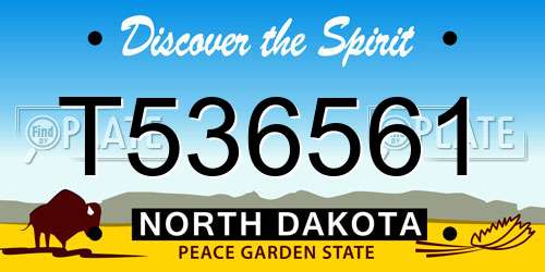 T536561 North Dakota License Plate