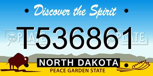 T536861 North Dakota License Plate