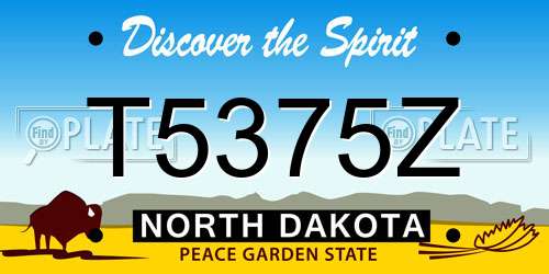 T5375Z North Dakota License Plate