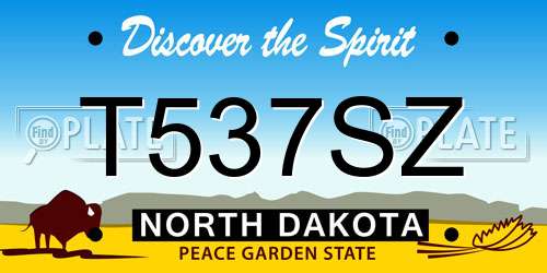 T537SZ North Dakota License Plate