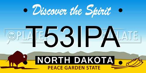 T53IPA North Dakota License Plate