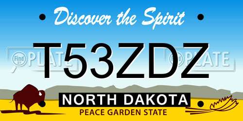 T53ZDZ North Dakota License Plate