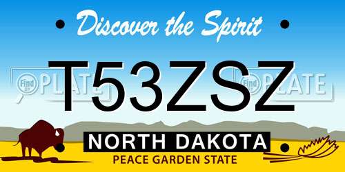 T53ZSZ North Dakota License Plate