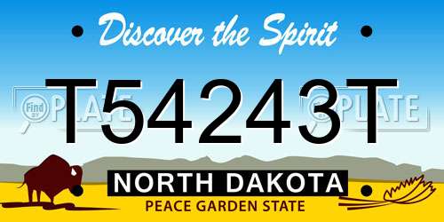 T54243T North Dakota License Plate