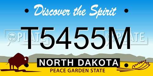 T5455M North Dakota License Plate