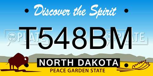T548BM North Dakota License Plate