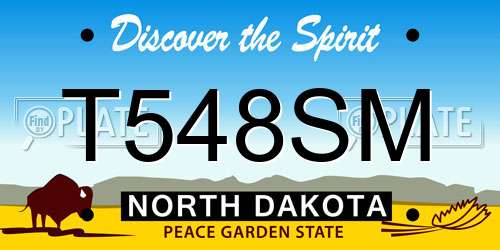 T548SM North Dakota License Plate