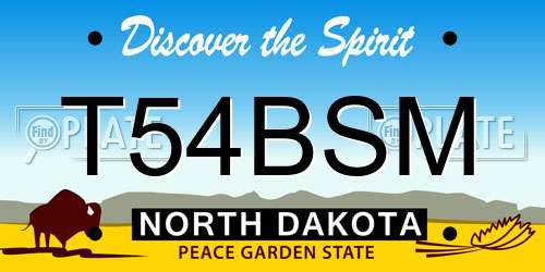 T54BSM North Dakota License Plate