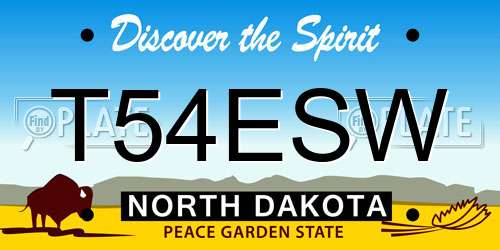 T54ESW North Dakota License Plate