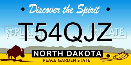 T54QJZ North Dakota License Plate