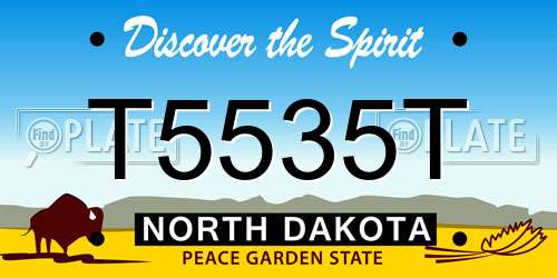 T5535T North Dakota License Plate