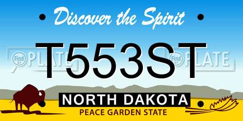 T553ST North Dakota License Plate