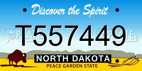 T557449 North Dakota License Plate