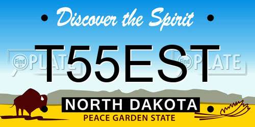 T55EST North Dakota License Plate