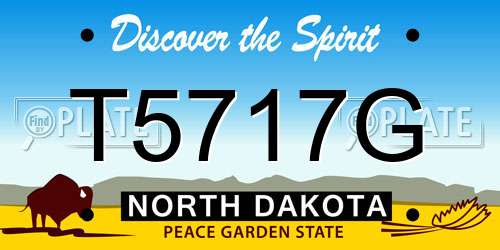 T5717G North Dakota License Plate