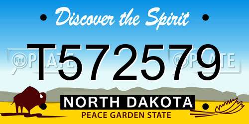 T572579 North Dakota License Plate