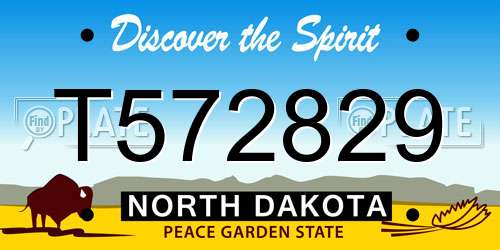 T572829 North Dakota License Plate