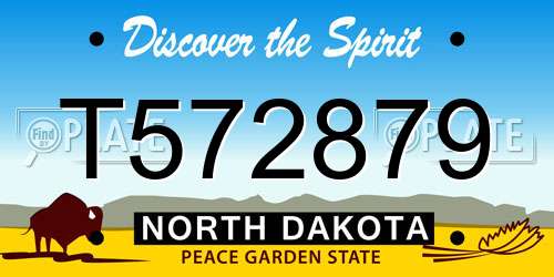 T572879 North Dakota License Plate
