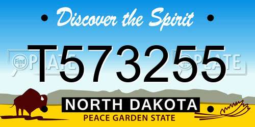 T573255 North Dakota License Plate