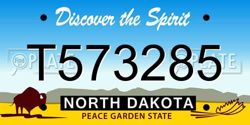 T573285 North Dakota License Plate