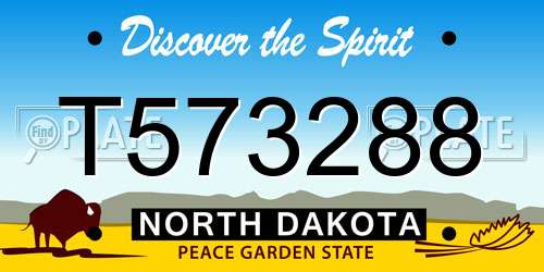 T573288 North Dakota License Plate