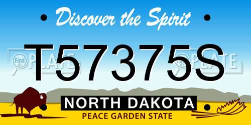 T57375S North Dakota License Plate