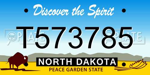 T573785 North Dakota License Plate